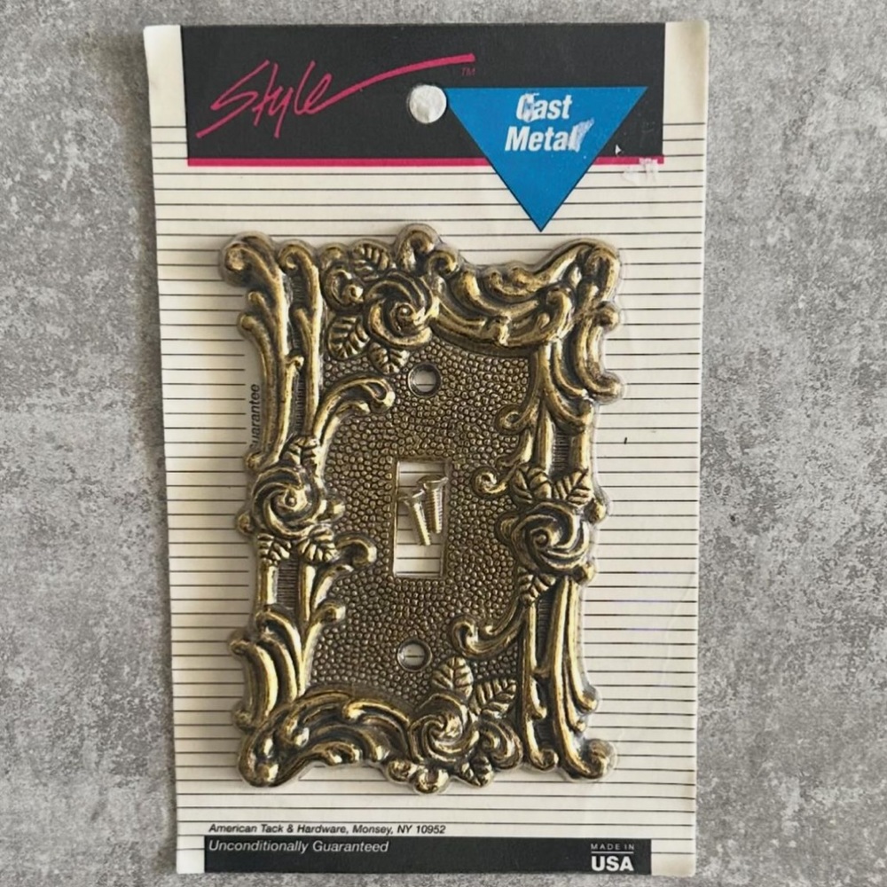 Brass/Cast Metal Vintage Switch Cover In Package